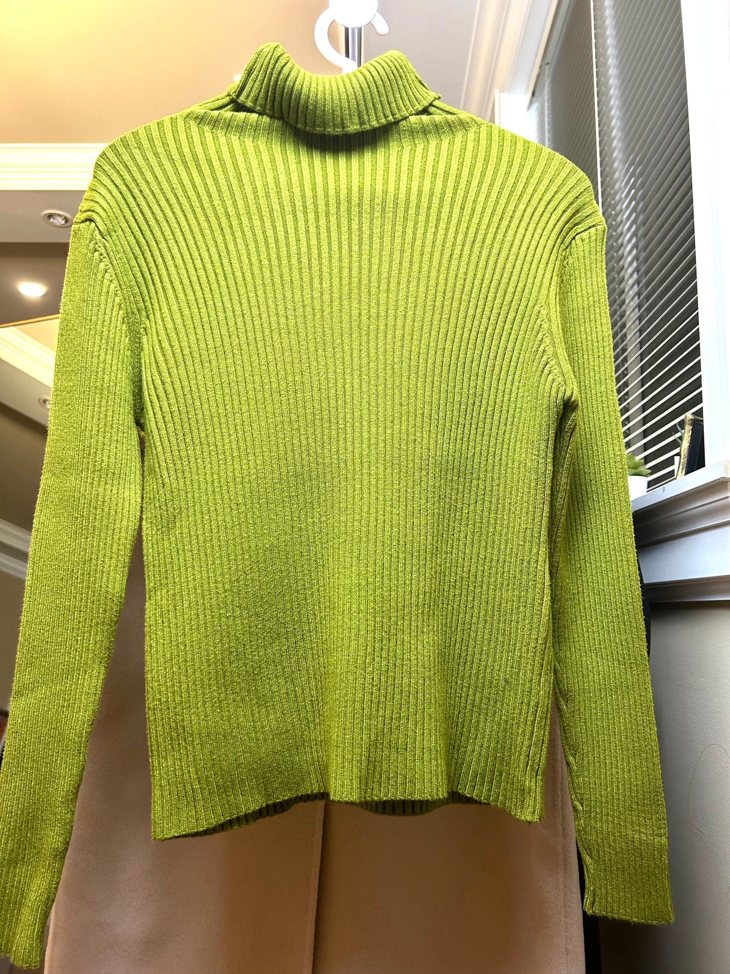 Bright Green Sweater with Turtleneck